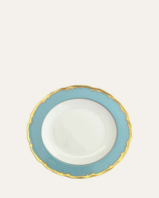 Chelsea Feather Turquoise Dessert Plate